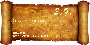 Stark Ferenc névjegykártya